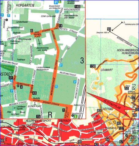 carte de Innsbruck en allemand