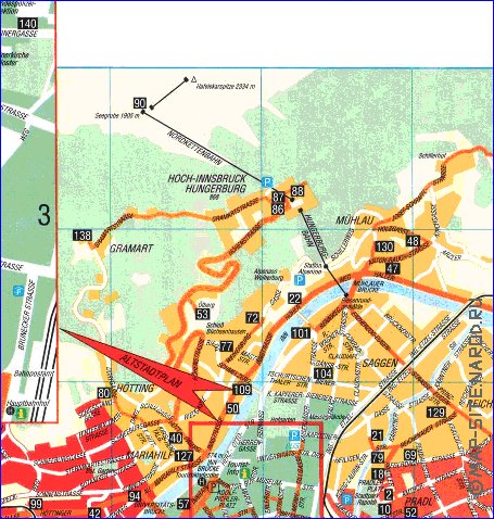 carte de Innsbruck en allemand