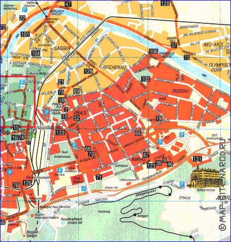 carte de Innsbruck en allemand