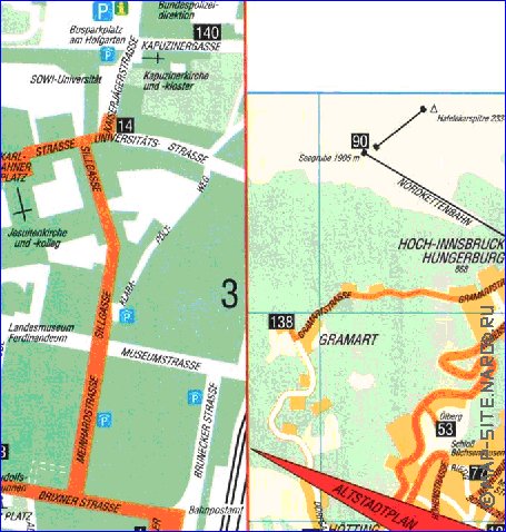 carte de Innsbruck en allemand