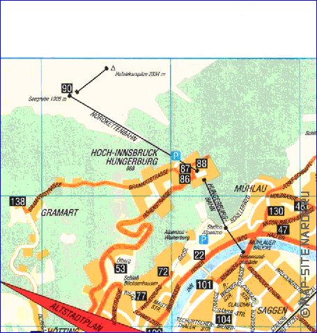 carte de Innsbruck en allemand