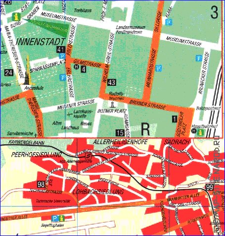 carte de Innsbruck en allemand