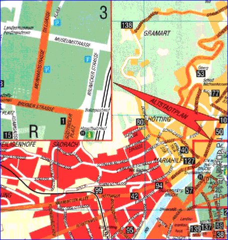 carte de Innsbruck en allemand