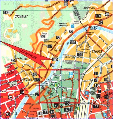 carte de Innsbruck en allemand