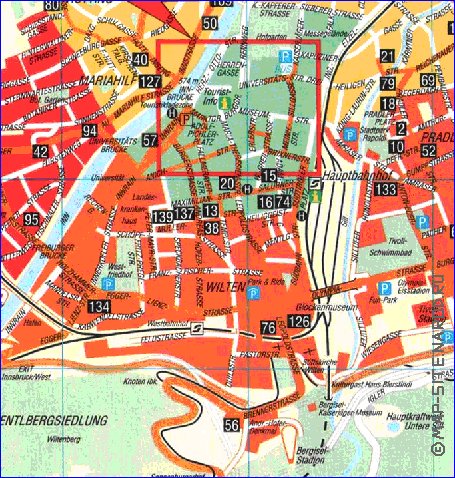 carte de Innsbruck en allemand