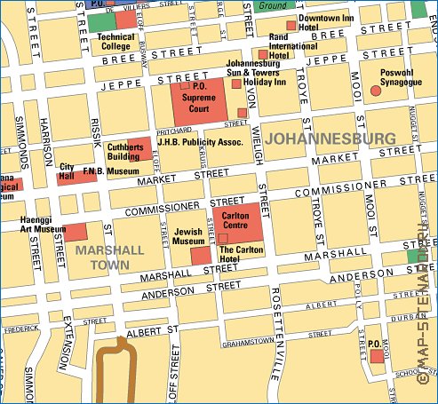 carte de Johannesburg
