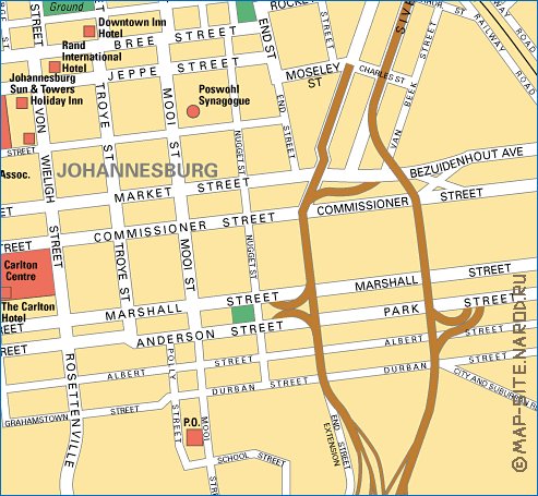 carte de Johannesburg