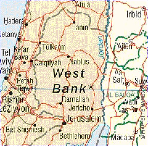 Administrativa mapa de Jordania