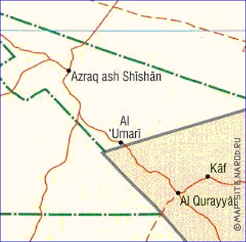 Administrativa mapa de Jordania