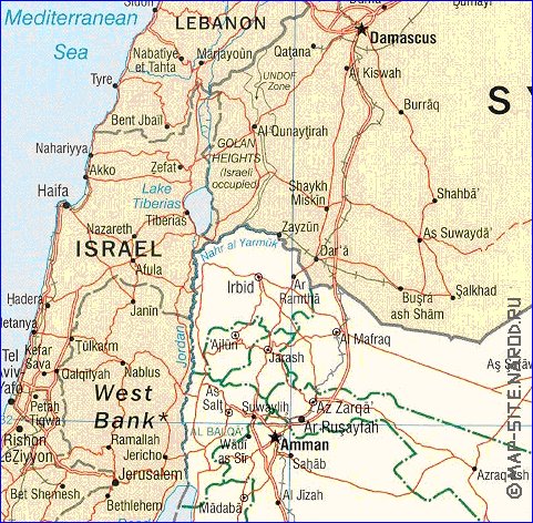 Administratives carte de Jordanie