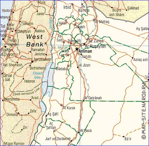 Administratives carte de Jordanie