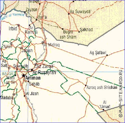 Administratives carte de Jordanie