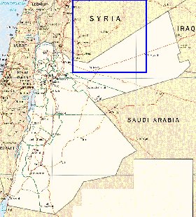 Administrativa mapa de Jordania