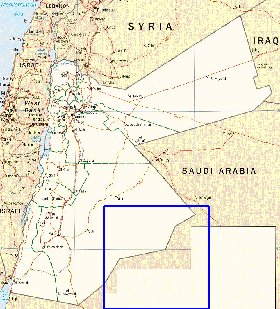 Administrativa mapa de Jordania