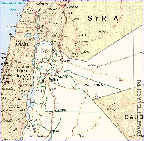 Administratives carte de Jordanie