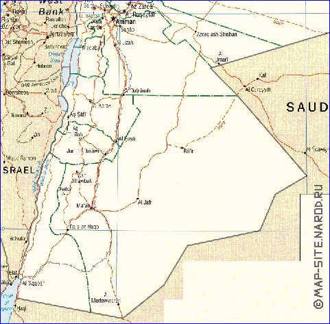 Administrativa mapa de Jordania