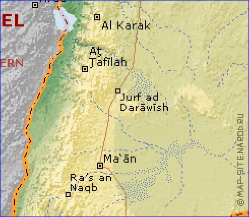 Fisica mapa de Jordania