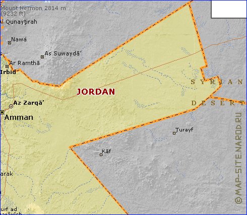 Fisica mapa de Jordania