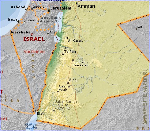 Fisica mapa de Jordania