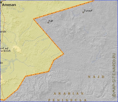 Fisica mapa de Jordania