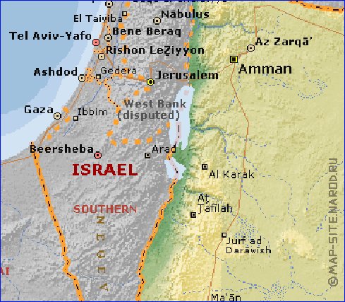 Fisica mapa de Jordania