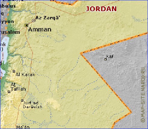 Fisica mapa de Jordania