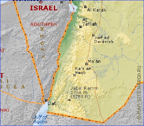 Fisica mapa de Jordania