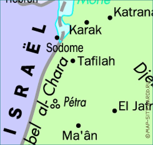 mapa de Jordania em frances