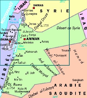 mapa de Jordania em frances