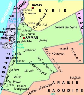 mapa de Jordania em frances