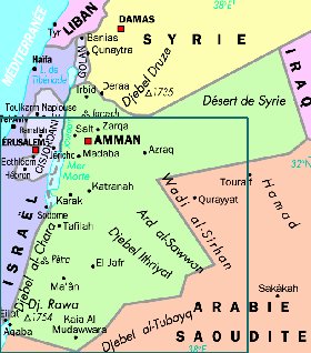 mapa de Jordania em frances