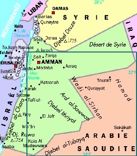 mapa de Jordania em frances