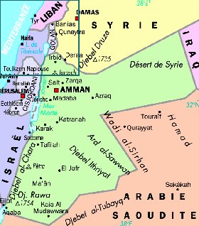 carte de Jordanie