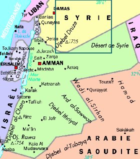 mapa de Jordania em frances