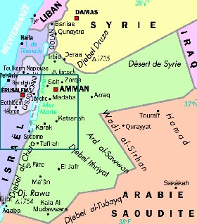 carte de Jordanie