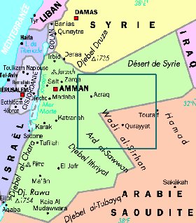 mapa de Jordania em frances