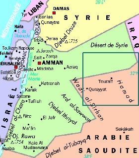 mapa de Jordania em frances