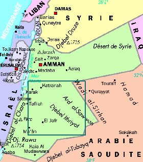 mapa de Jordania em frances