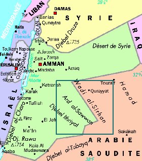 mapa de Jordania em frances