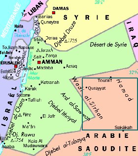 mapa de Jordania em frances