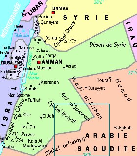 mapa de Jordania em frances