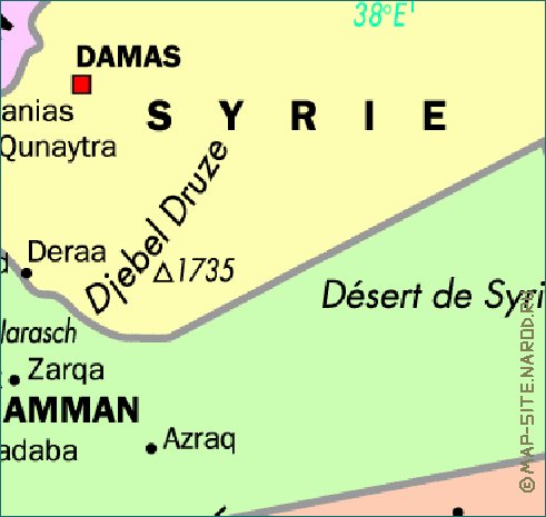 mapa de Jordania em frances