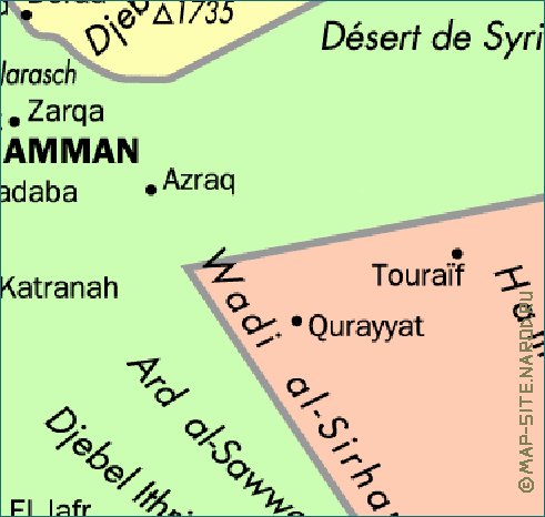 mapa de Jordania em frances