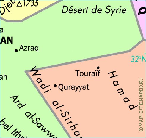 mapa de Jordania em frances