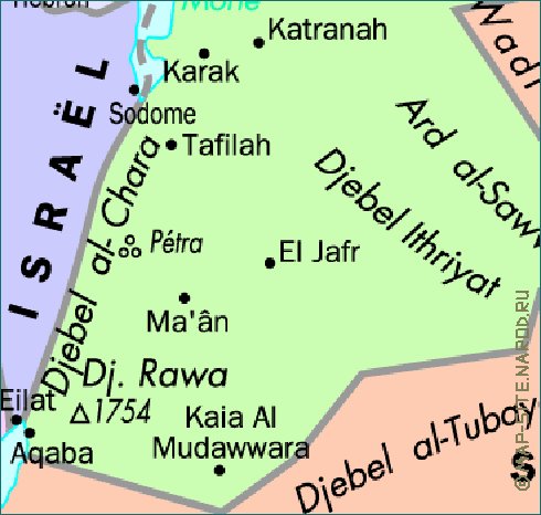 mapa de Jordania em frances