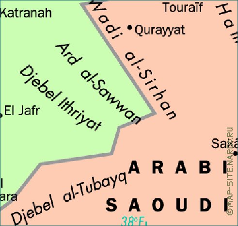 mapa de Jordania em frances