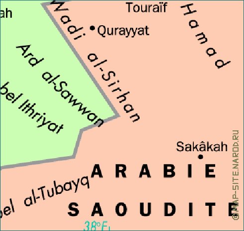 mapa de Jordania em frances