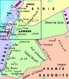 mapa de Jordania em frances