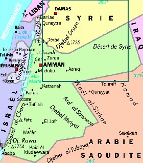 mapa de Jordania em frances