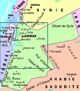 mapa de Jordania em frances